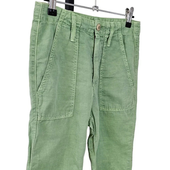 Mother Womens The Shaker  Chop Crop Hedge Green Size 23 Lyocell Cotton Raw Hem - Picture 4 of 12